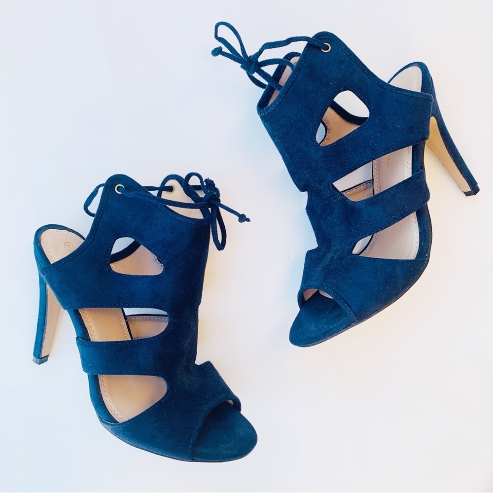 Betan Faux Suede Cutout Heels